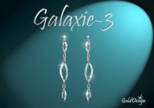 Galaxie III. - náušnice stříbřené